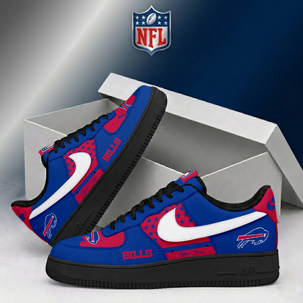 FINAL SALE - NEW CUSTOMIZED NFL03 BFB BUFFALO BILLS AF1 SHOES