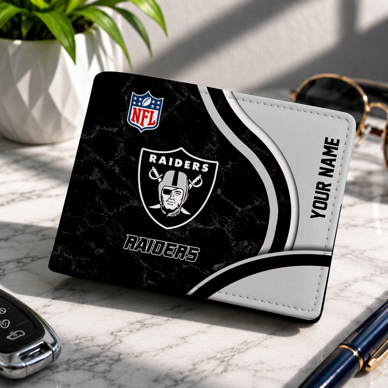 MEGA SALE - NEW CUSTOMIZED NFL07 LVR LV RAIDERS LEATHER WALLET