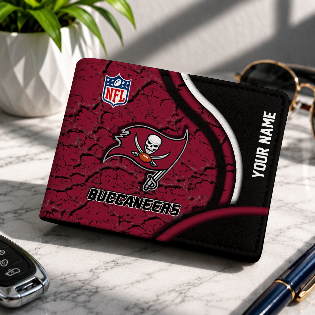 MEGA SALE - NEW CUSTOMIZED NFL10 TBB TB BUCCANEERS LEATHER WALLET