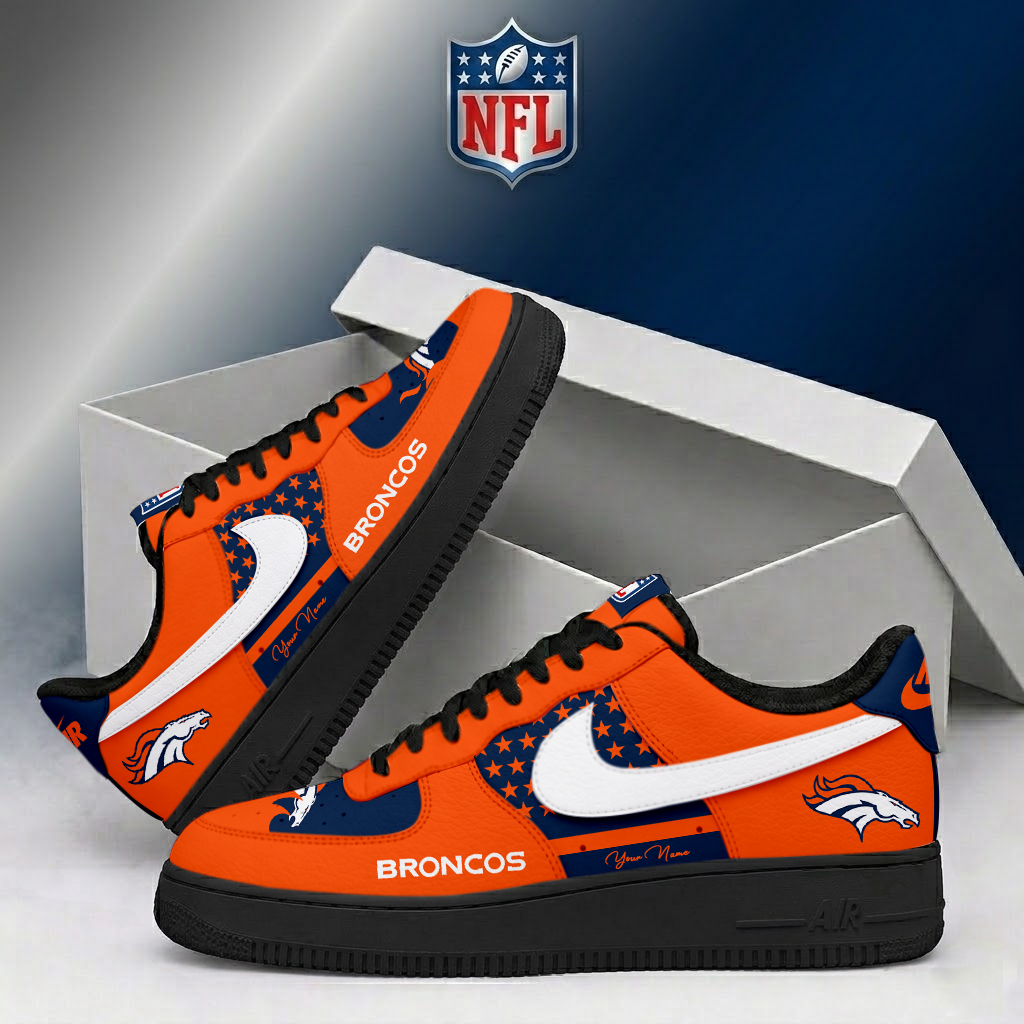 FINAL SALE - NEW CUSTOMIZED NFL13 DVB DENVER BRONCOS AF1 SHOES