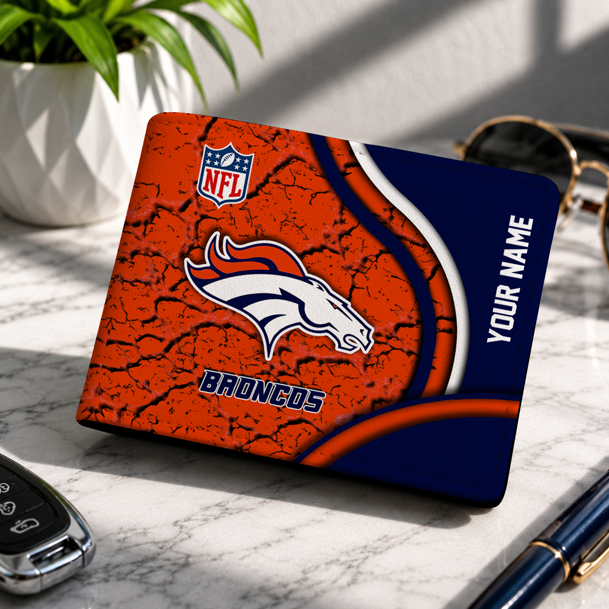 MEGA SALE - NEW CUSTOMIZED NFL13 DVB DV BRONCOS LEATHER WALLET