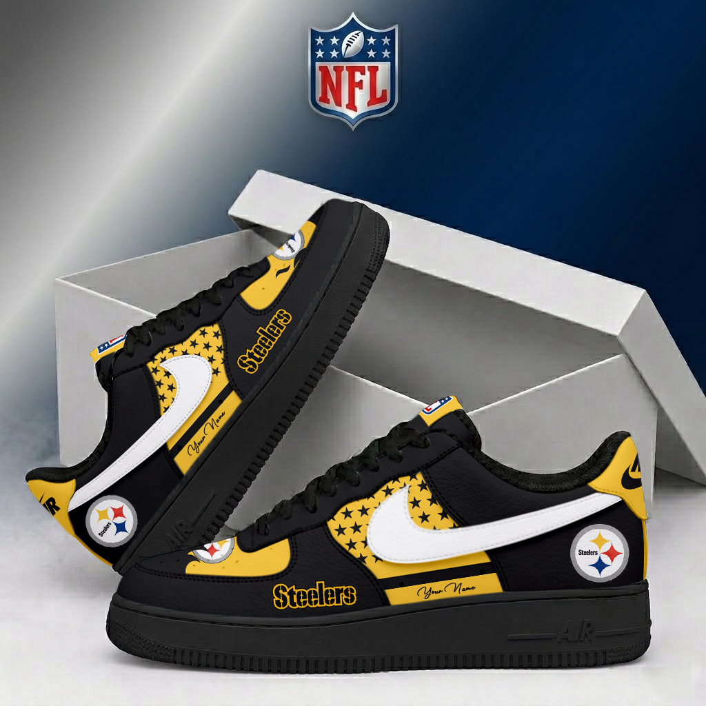 FINAL SALE - NEW CUSTOMIZED NFL14 PSB PITTSBURGH STEELERS AF1 SHOES