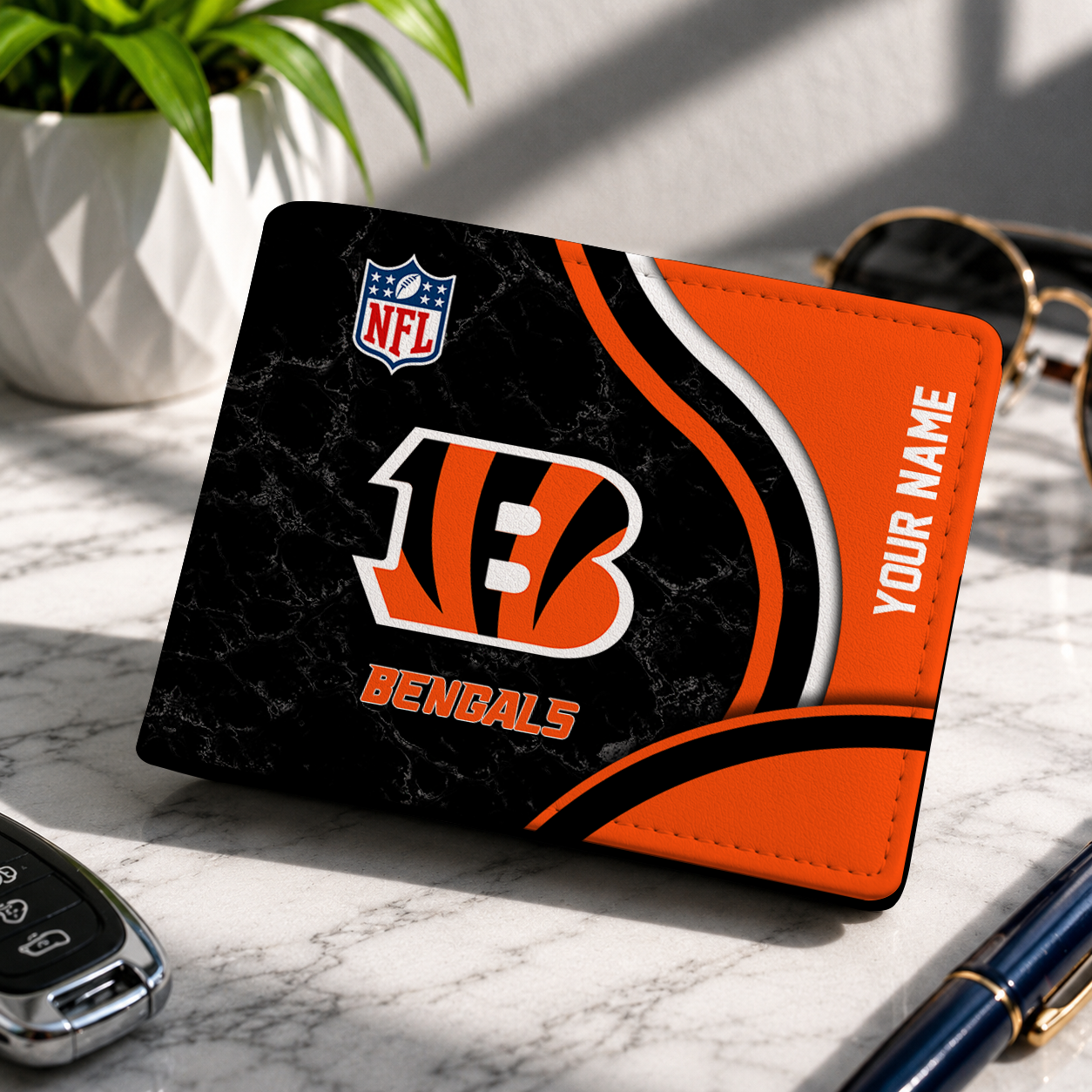 MEGA SALE - NEW CUSTOMIZED NFL16 CCB CC BENGALS LEATHER WALLET