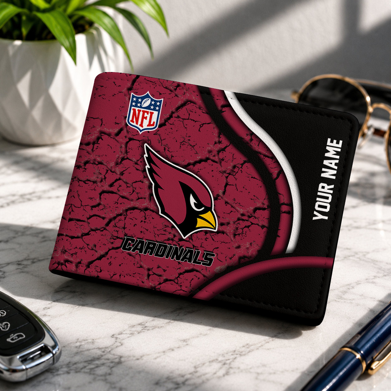 MEGA SALE - NEW CUSTOMIZED NFL20 ARC AR CARDINALS LEATHER WALLET