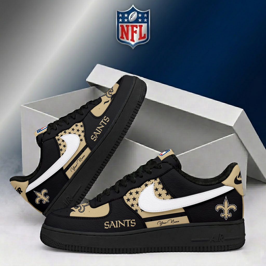 FINAL SALE - NEW CUSTOMIZED NFL24 NOS NEW ORLEANS SAINTS AF1 SHOES