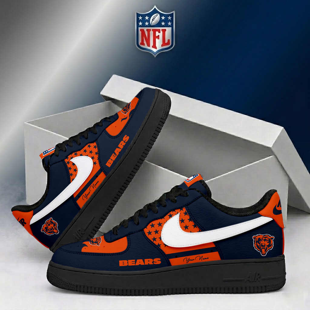 FINAL SALE - NEW CUSTOMIZED NFL26 CCB CHICAGO BEARS AF1 SHOES