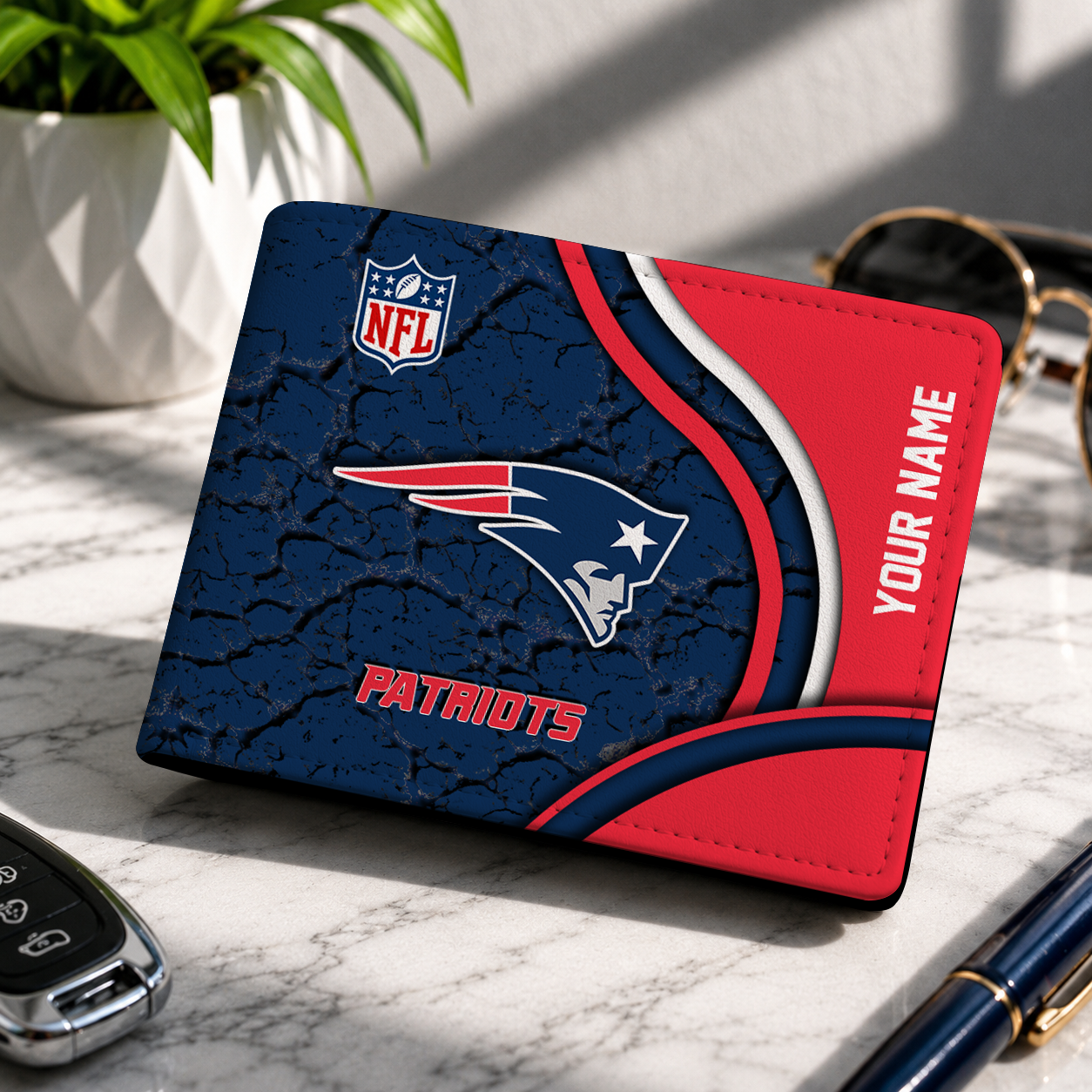 MEGA SALE - NEW CUSTOMIZED NFL27 NEP NE PATRIOTS LEATHER WALLET