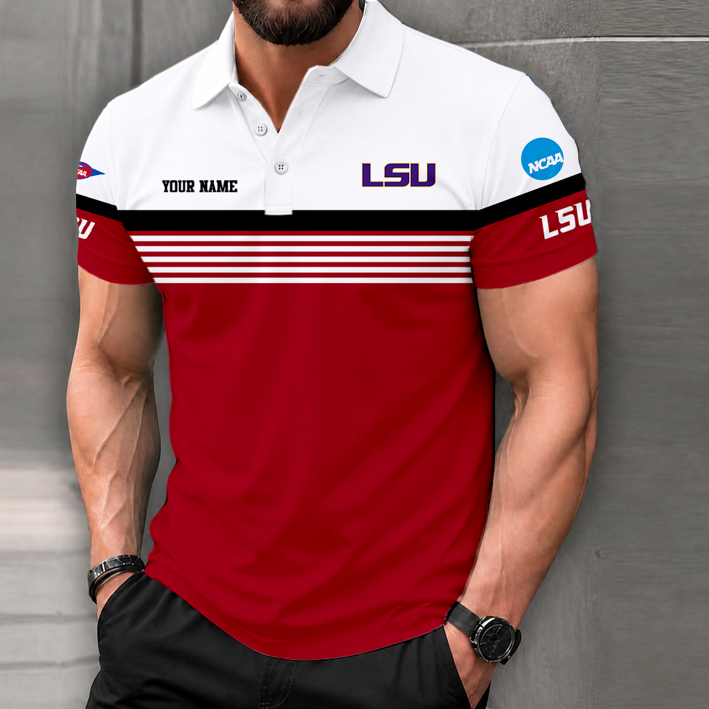 FLASH SALE - NEW CUSTOMIZED NCAA FBS29 LST LSU TIGERS POLO SHIRT