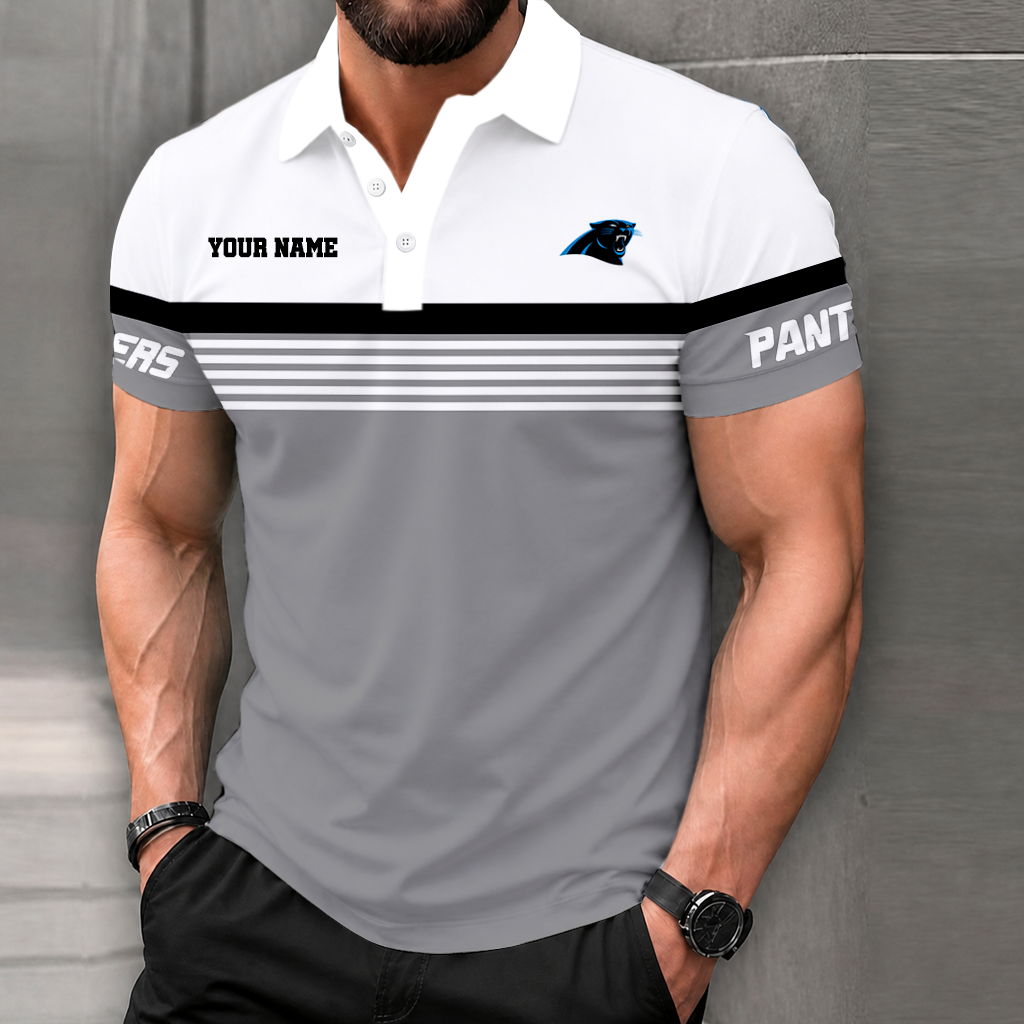 LIMITED EDITION - NEW CUSTOMIZED NFL23 CLP CAROLINA PANTHERS POLO SHIRT