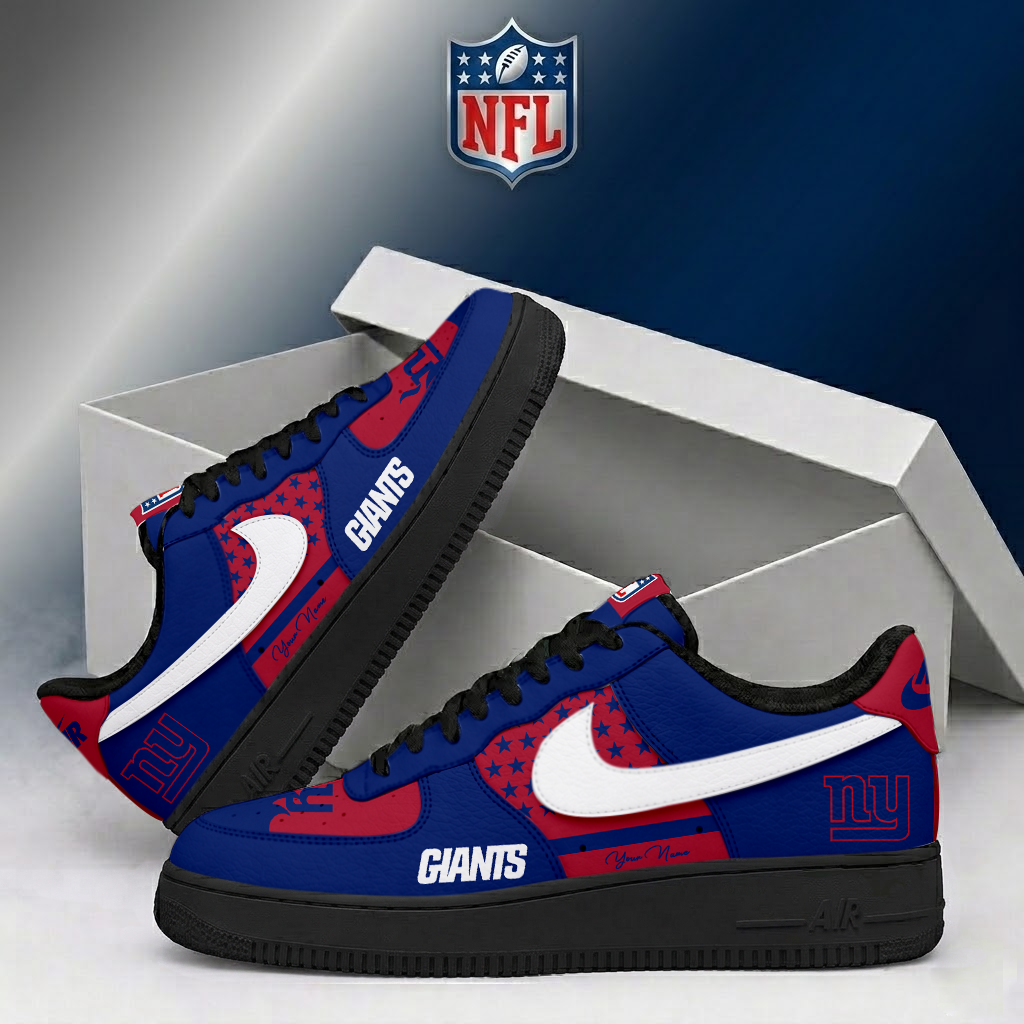 FINAL SALE - NEW CUSTOMIZED NFL32 NYG NEW YORK GIANTS AF1 SHOES