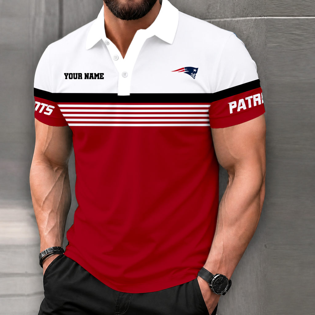 LIMITED EDITION - NEW CUSTOMIZED NFL27 NEP NEW ENGLAND PATRIOTS POLO SHIRT