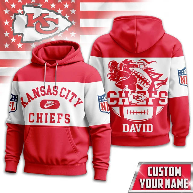 MEGA SALE - NEW CUSTOMIZED NFL01 KCC KANSAS CITY CHIEFS UNISEX T-SHIRT, POLO & HOODIE