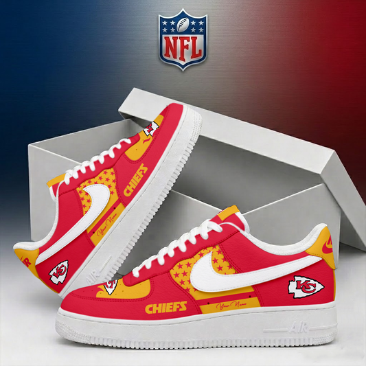 FINAL SALE - NEW CUSTOMIZED NFL01 KCC KANSAS CITY CHIEFS AF1 SHOES