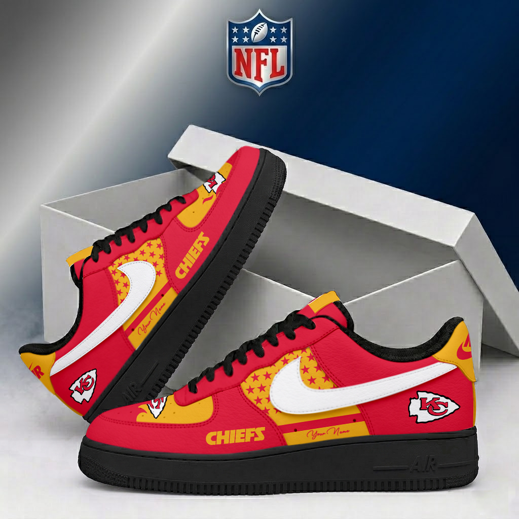 FINAL SALE - NEW CUSTOMIZED NFL01 KCC KANSAS CITY CHIEFS AF1 SHOES