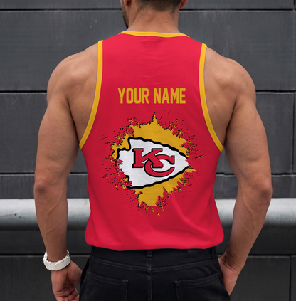 FINAL SALE - NEW CUSTOMIZED NFL01 KCC KANSAS CITY CHIEFS UNISEX TANK TOP