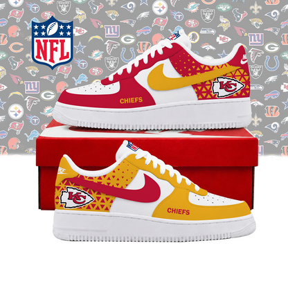 FLASH SALE - NEW CUSTOMIZED NFL01 KCC KANSAS CITY CHIEFS AF1 SHOES
