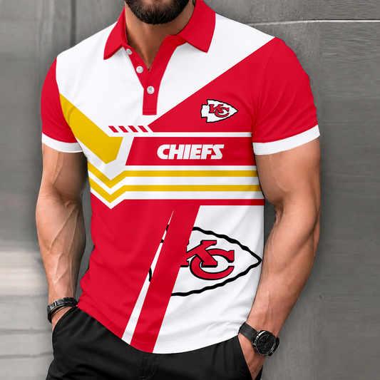 FINAL SALE - NEW CUSTOMIZED NFL01 KCC KANSAS CITY CHIEFS POLO SHIRT, ZIP POLO SHIRT & T-SHIRTS