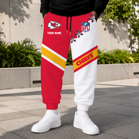EXCLUSIVE EDITION - NEW CUSTOMIZED NFL01 KCC KANSAS CITY CHIEFS SWEATPANTS