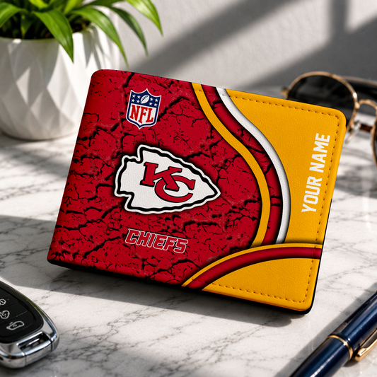 MEGA SALE - NEW CUSTOMIZED NFL01 KCC KC CHIEFS LEATHER WALLET