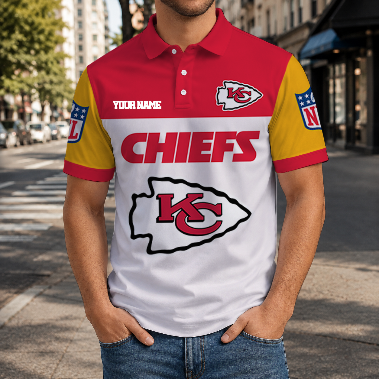 EXCLUSIVE  EDITION - NEW CUSTOMIZED NFL01 KCC KANSAS CITY CHIEFS T-SHIRT, POLO SHIRT, ZIP POLO SHIRT, SWEATSHIRT, HOODIE & ZIP HOODIE