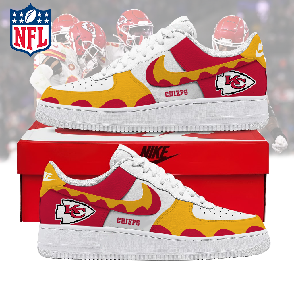 LIMITED EDITION- NEW CUSTOMIZED NFL01 KCC KANSAS CITY CHIEFS AF1 SNEAKERS