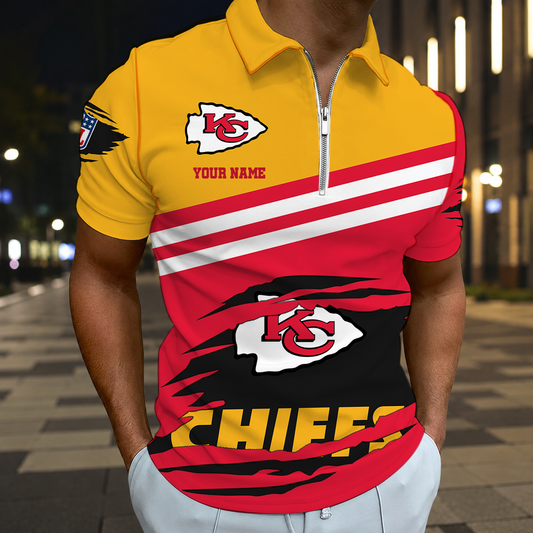 VIRAL EDITION - NEW CUSTOMIZED NFL01 KCC KANSAS CITY CHIEFS T-SHIRT, POLO SHIRT, ZIP POLO SHIRT, SWEATSHIRT, HOODIE & ZIP HOODIE