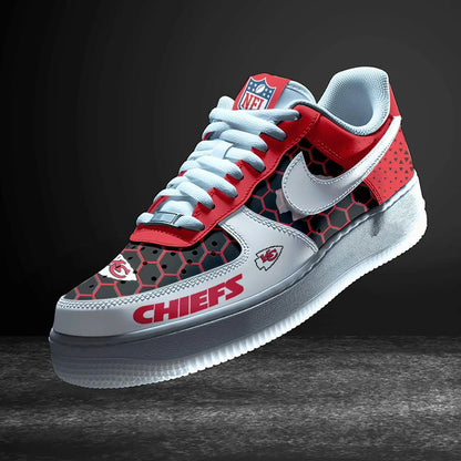 LIMITED EDITION - NEW CUSTOMIZED NFL01 KCC KANSAS CITY CHIEFS AF1 SNEAKERS