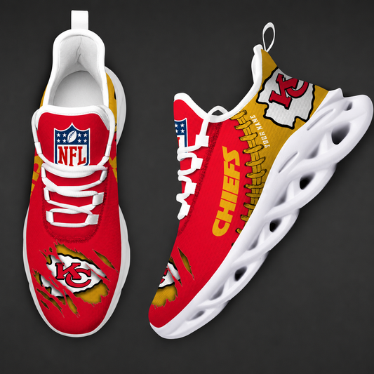 LIMITED EDITION - NEW CUSTOMIZED NFL01 KCC KANSAS CITY CHIEFS UNISEX MAX SOUL SHOES
