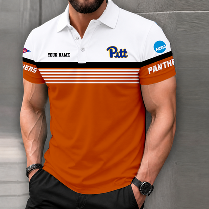 FLASH SALE - NEW CUSTOMIZED NCAA FBS02 PIP PITTSBURGH PANTHERS POLO SHIRT