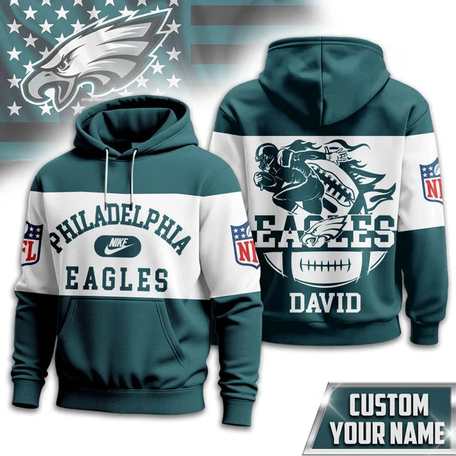 MEGA SALE - NEW CUSTOMIZED NFL02 PPE PHILADELPHIA EAGLES UNISEX T-SHIRT, POLO & HOODIE