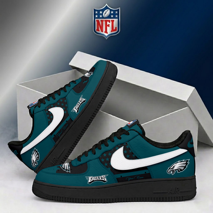 FINAL SALE - NEW CUSTOMIZED NFL02 PPE PHILADELPHIA EAGLES AF1 SHOES