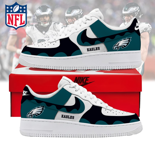 LIMITED EDITION- NEW CUSTOMIZED NFL02 PPE PHILADELPHIA EAGLES AF1 SNEAKERS