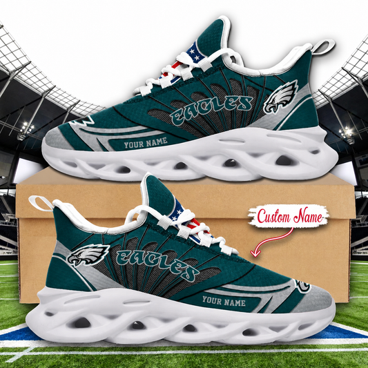 LIMITED EDITION - NEW CUSTOMIZED NFL02 PPE PHILADELPHIA EAGLES UNISEX MAX SOUL SHOES