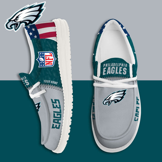 LIMITED EDITION - NEW CUSTOMIZED NFL02 PPE PHILADELPHIA EAGLES LOAFER SHOES