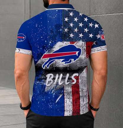LIMITED EDITION - NEW CUSTOMIZED NFL03 BFB BUFFALO BILLS POLO SHIRT