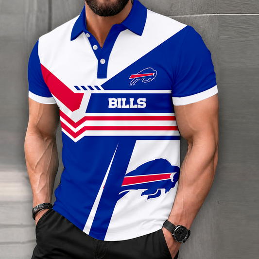 FINAL SALE - NEW CUSTOMIZED NFL03 BFB BUFFALO BILLS POLO SHIRT, ZIP POLO SHIRT & T-SHIRTS