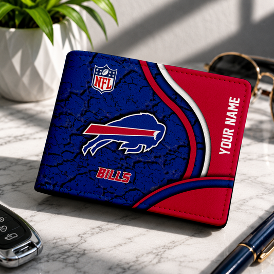 MEGA SALE - NEW CUSTOMIZED NFL03 BFB BF BILLS LEATHER WALLET