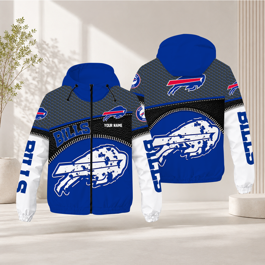 FINAL SALE - NEW CUSTOMIZED NFL03 BFB BUFFALO BILLS WINDBREAKER JACKET
