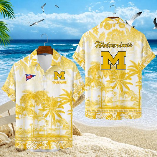 LIMITED EDITION - NEW CUSTOMIZED FBS03 MIW MICHIGAN WOLVERINES UNISEX HAWAIIAN SHIRT