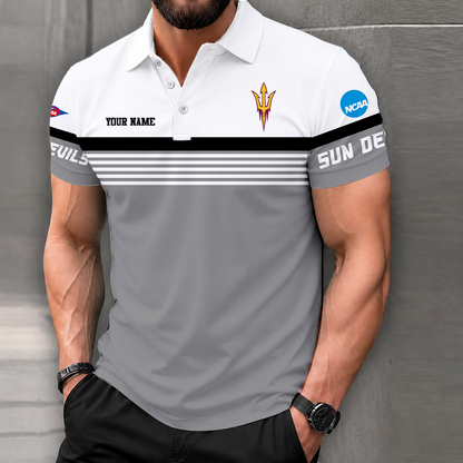 FLASH SALE - NEW CUSTOMIZED NCAA FBS04 ASS ARIZONA STATE SUN DEVILS POLO SHIRT
