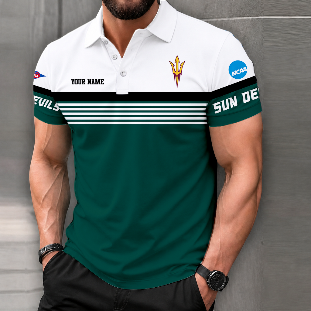 FLASH SALE - NEW CUSTOMIZED NCAA FBS04 ASS ARIZONA STATE SUN DEVILS POLO SHIRT