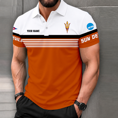 FLASH SALE - NEW CUSTOMIZED NCAA FBS04 ASS ARIZONA STATE SUN DEVILS POLO SHIRT
