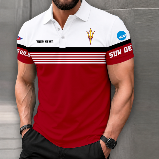 FLASH SALE - NEW CUSTOMIZED NCAA FBS04 ASS ARIZONA STATE SUN DEVILS POLO SHIRT
