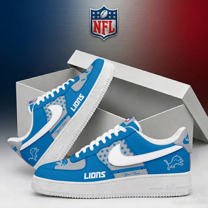 FINAL SALE - NEW CUSTOMIZED NFL04 DTL DETROIT LIONS AF1 SHOES