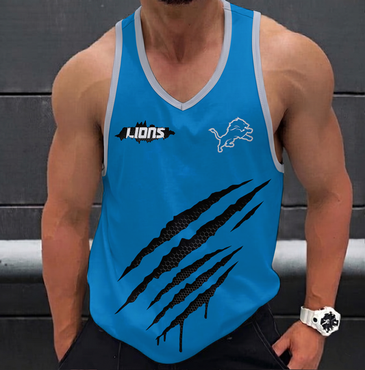 FINAL SALE - NEW CUSTOMIZED NFL04 DTL DETROIT LIONS UNISEX TANK TOP