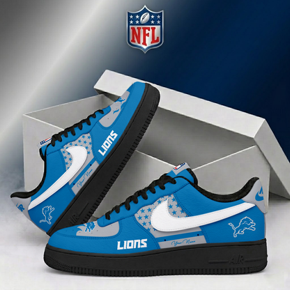 FINAL SALE - NEW CUSTOMIZED NFL04 DTL DETROIT LIONS AF1 SHOES