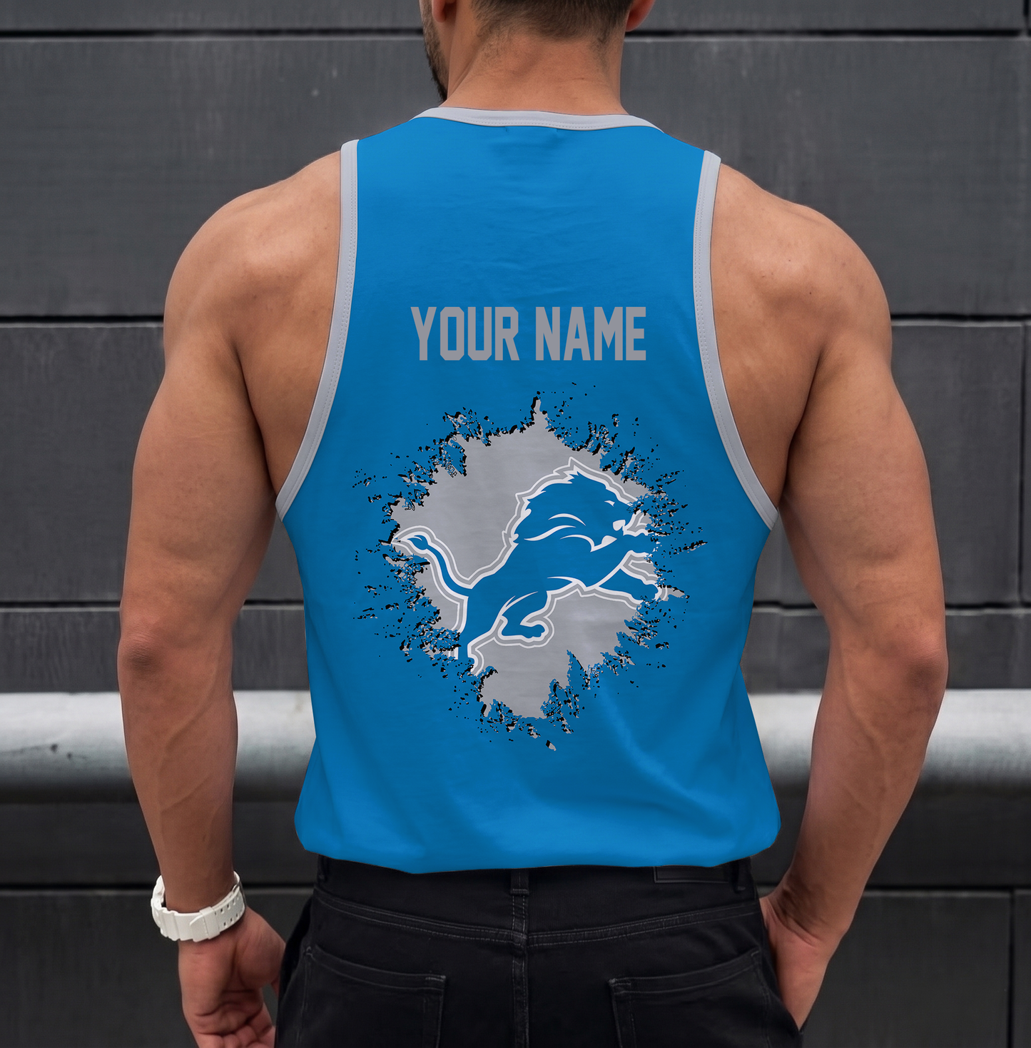 FINAL SALE - NEW CUSTOMIZED NFL04 DTL DETROIT LIONS UNISEX TANK TOP