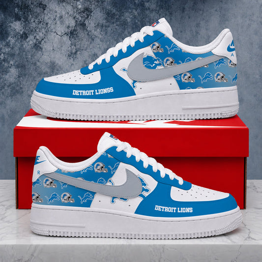 VIRAL EDITION - NEW CUSTOMIZED NFL04 DTL DETROIT LIONS AF1 SHOES