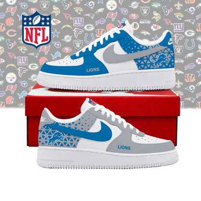 FLASH SALE - NEW CUSTOMIZED NFL04 DTL DETROIT LIONS AF1 SHOES
