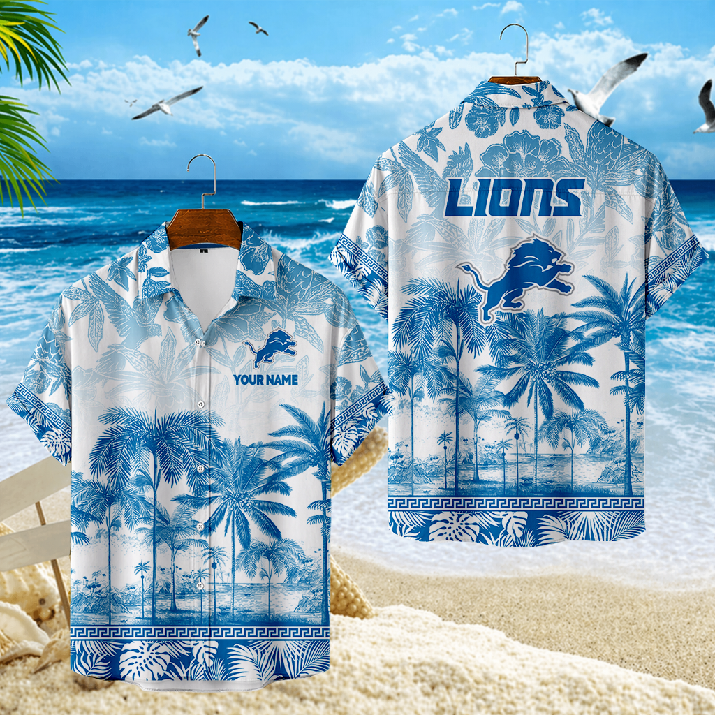 LIMITED EDITION - NEW CUSTOMIZED NFL04 DTL DETROIT LIONS UNISEX HAWAIIAN SHIRT